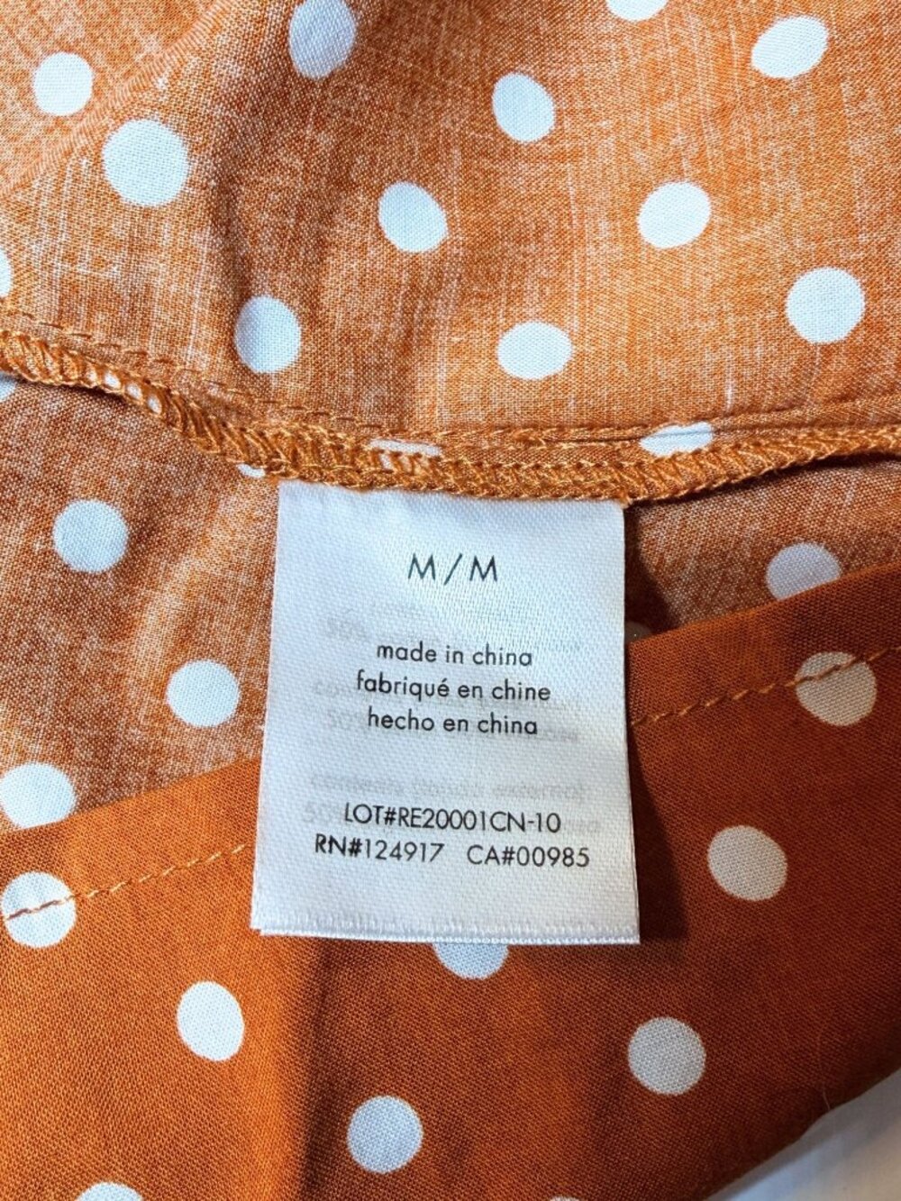 WeWoreWhat Elle Dress M Bran Rust Polka Dot Puff Sleeve Mini Shirt Dress NWT - Picture 7 of 11